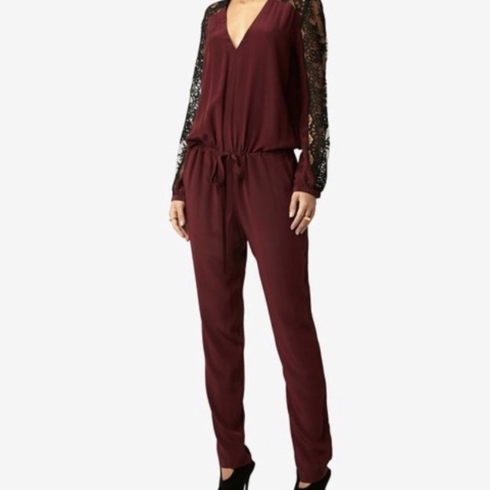 Mason Silk Jumpsuit Lace Insets